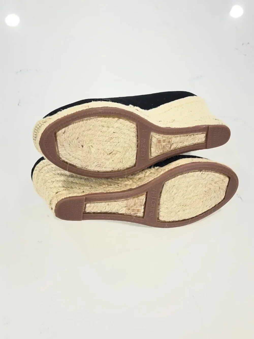 J.Crew Seville Espadrille Wedges in Black Canvas Size 7.5